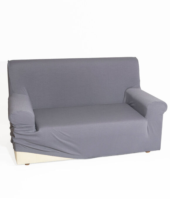 Effen, bi-rekbare hoes voor fauteuil en zitbank (grijs) Effen, bi-rekbare hoes voor fauteuil en zitbank (grijs)